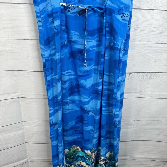 VTG California Crush Size Large Maxi Dress Set Cafe Beachy 90s Retro Artsy - Picture 11 of 14